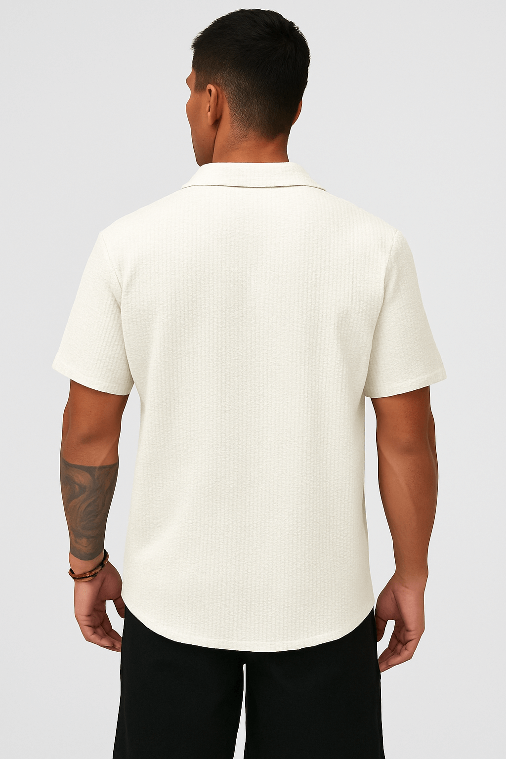 Finn | Monochromatyczna bawełniana koszula z krótkim rękawem 2