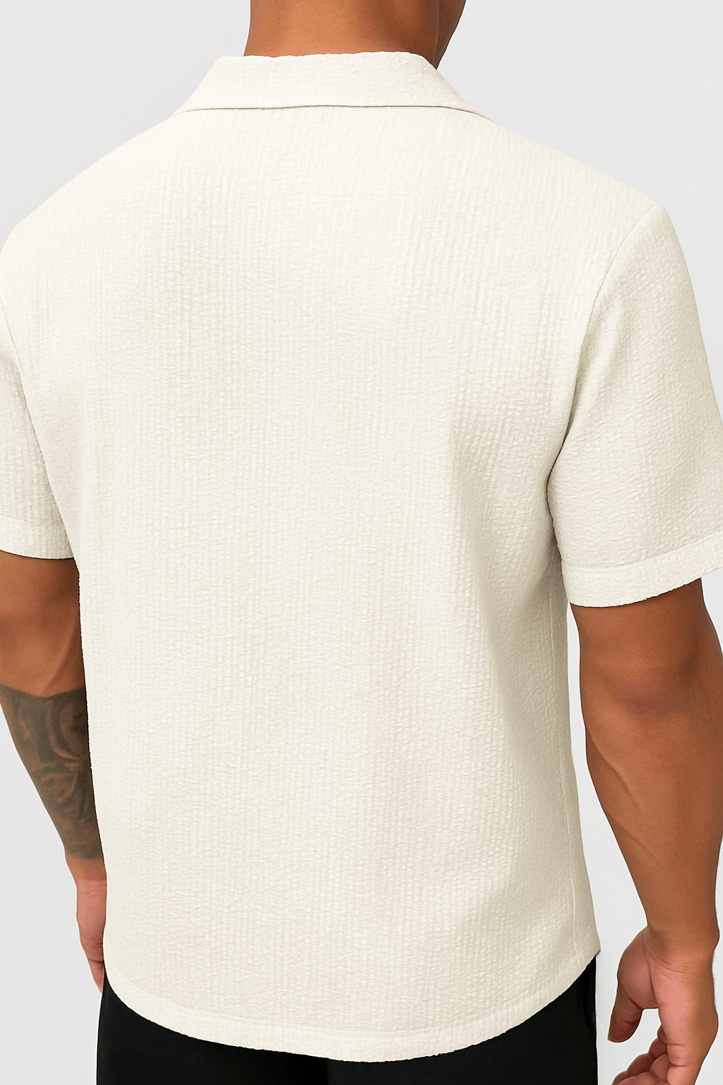 Finn | Monochromatyczna bawełniana koszula z krótkim rękawem 3