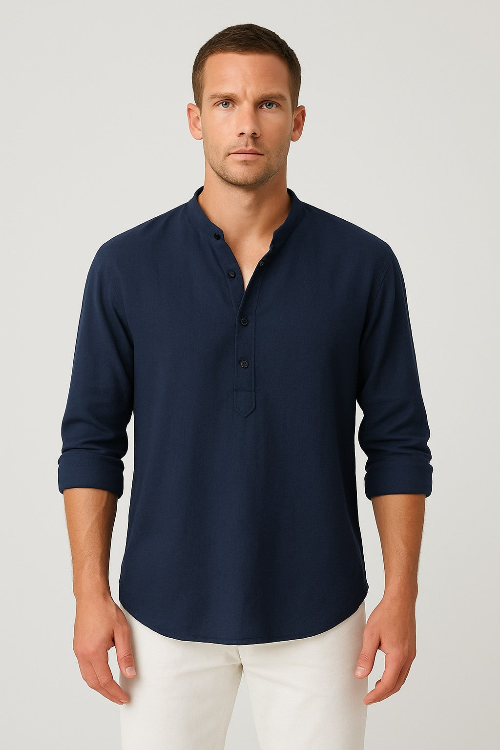 Freddie | Luźny lniana koszula z długim rękawem 1