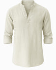 Freddie | Luźny lniana koszula z długim rękawem 8