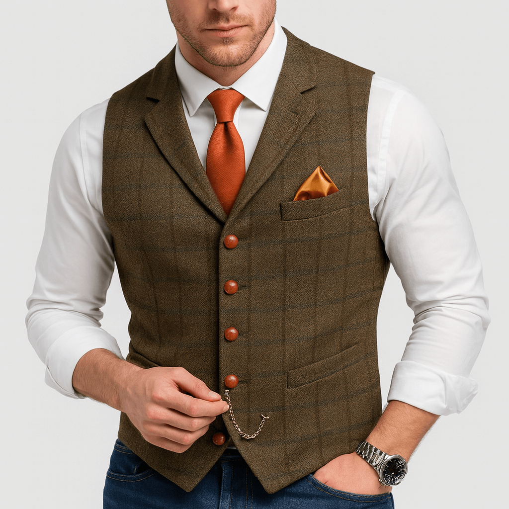 Soviska | Klasyczna poliestrowa kamizelka z dekoltem w szpic