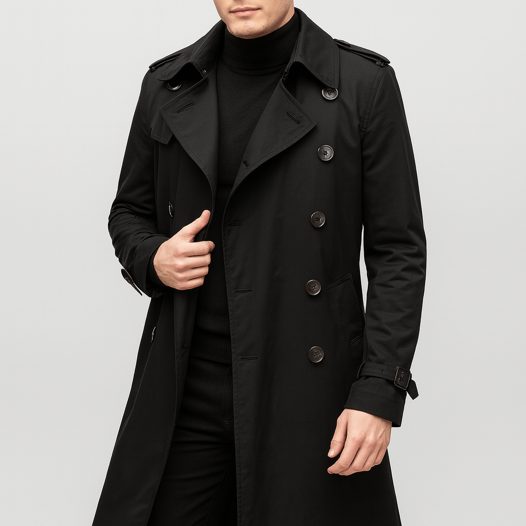 Stoneburry | Dopasowany bawełnowy trencz z dwurzędowym zapięciem 1