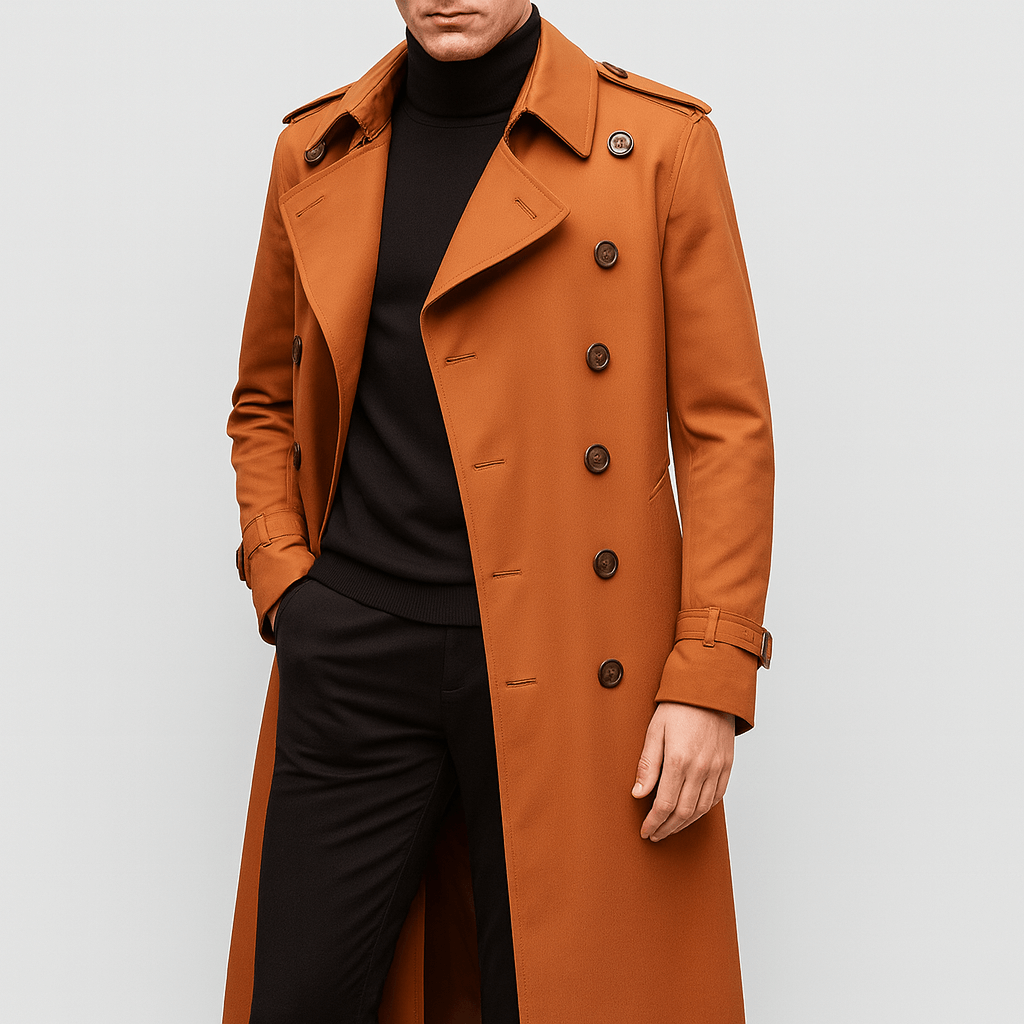 Stoneburry | Dopasowany bawełnowy trencz z dwurzędowym zapięciem 2