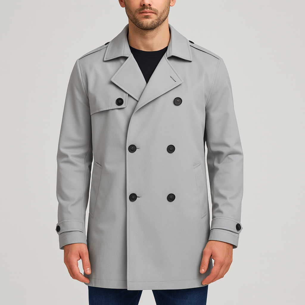 Stoneburry | Dwurzędowy trencz z klapą sztormową 0