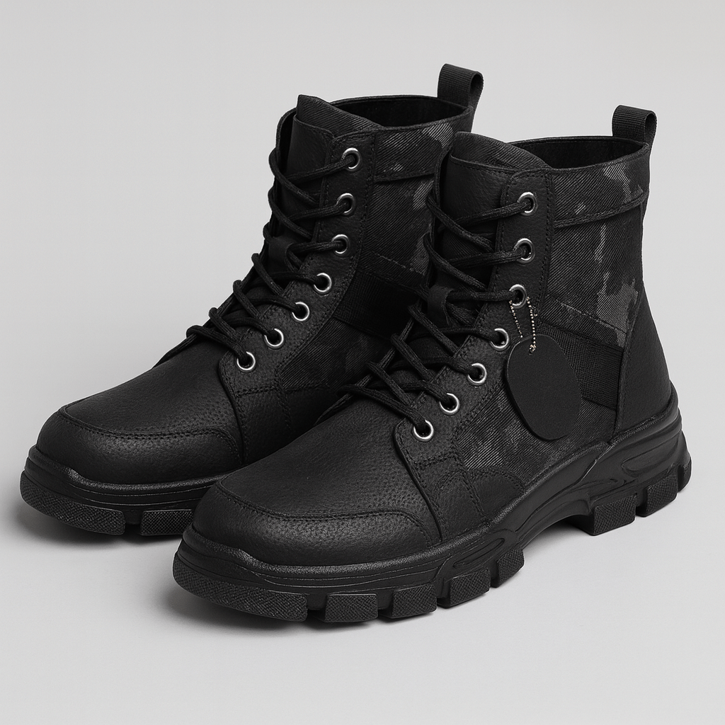 Stoneburry | Elastyczne botki w kamuflażu z wysokim krojem 0