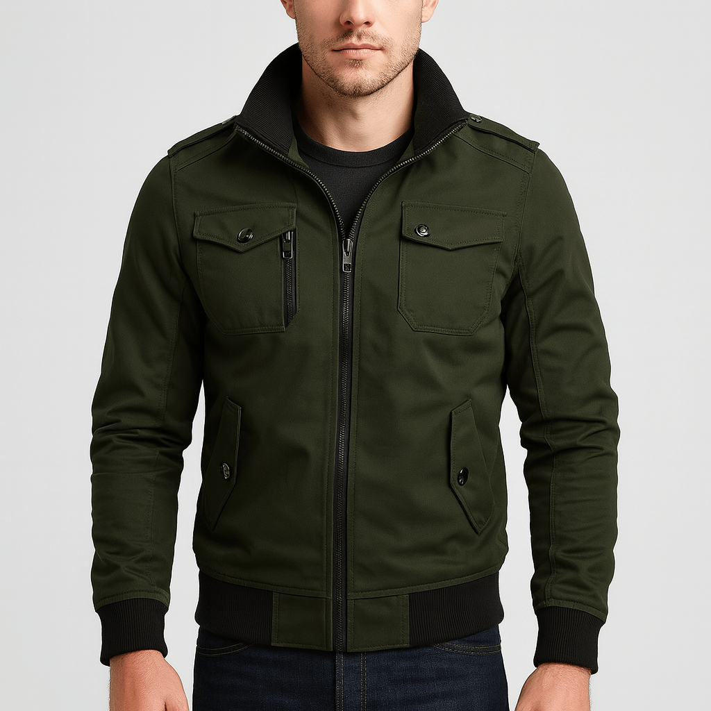 Stoneburry | Elegancka kurtka bomberka z ostrym kołnierzem 0