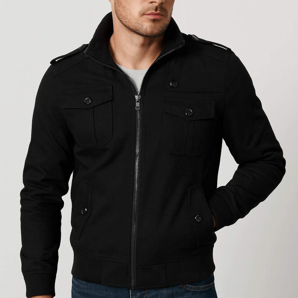 Stoneburry | Elegancka kurtka bomberka z ostrym kołnierzem 1