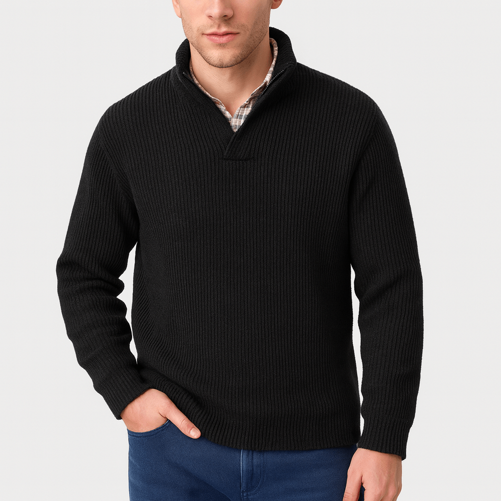 Stoneburry | Luźny sweter z dzianiny z wycięciem V 0