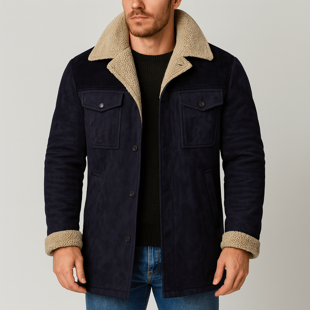 Stoneburry | Luźny trencz z pluszowym kołnierzem 0