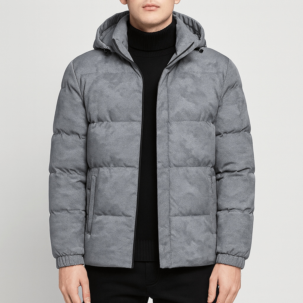 Stoneburry | Ocieplana kurtka puchowa z odpinanym kapturem w kamuflażu 0