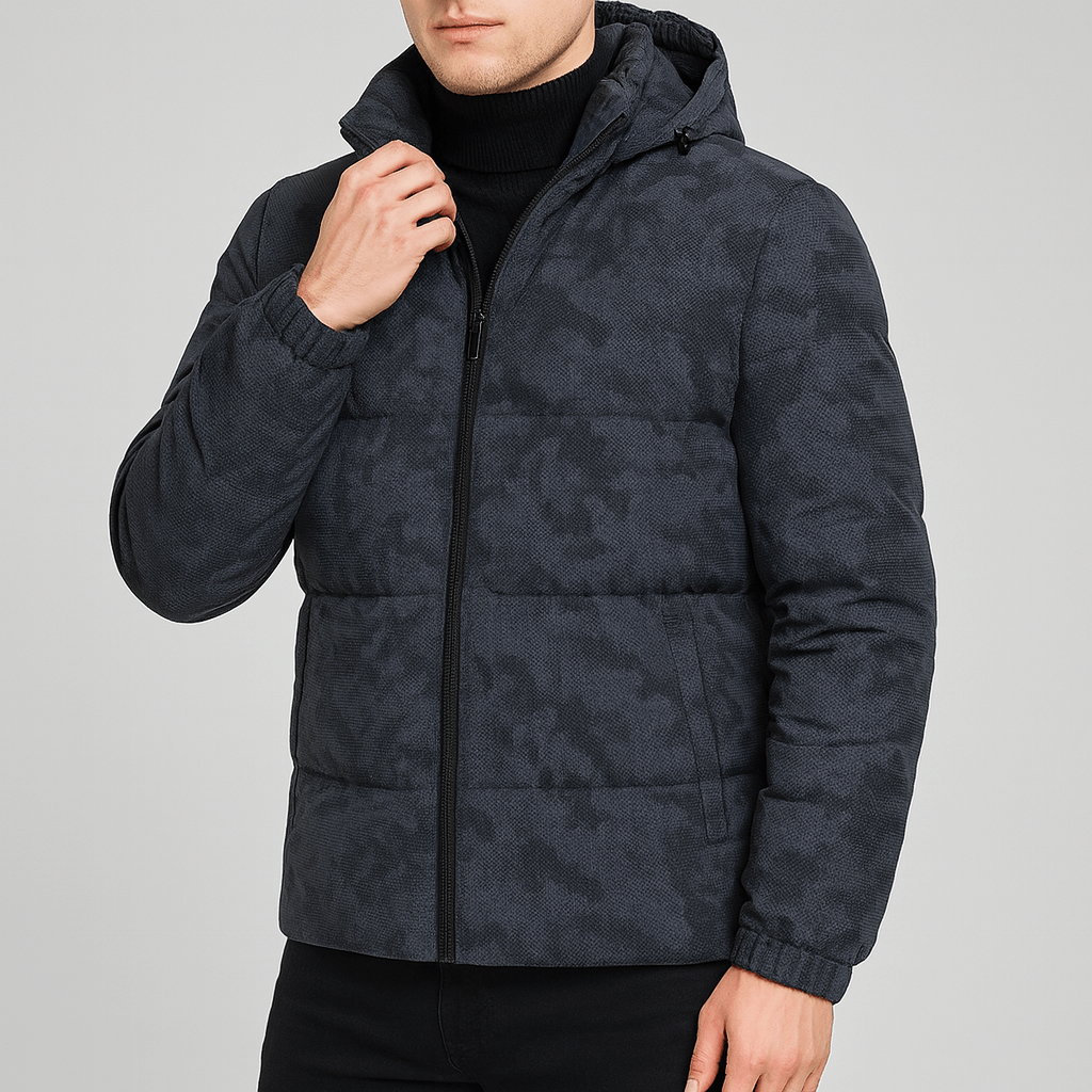 Stoneburry | Ocieplana kurtka puchowa z odpinanym kapturem w kamuflażu 2