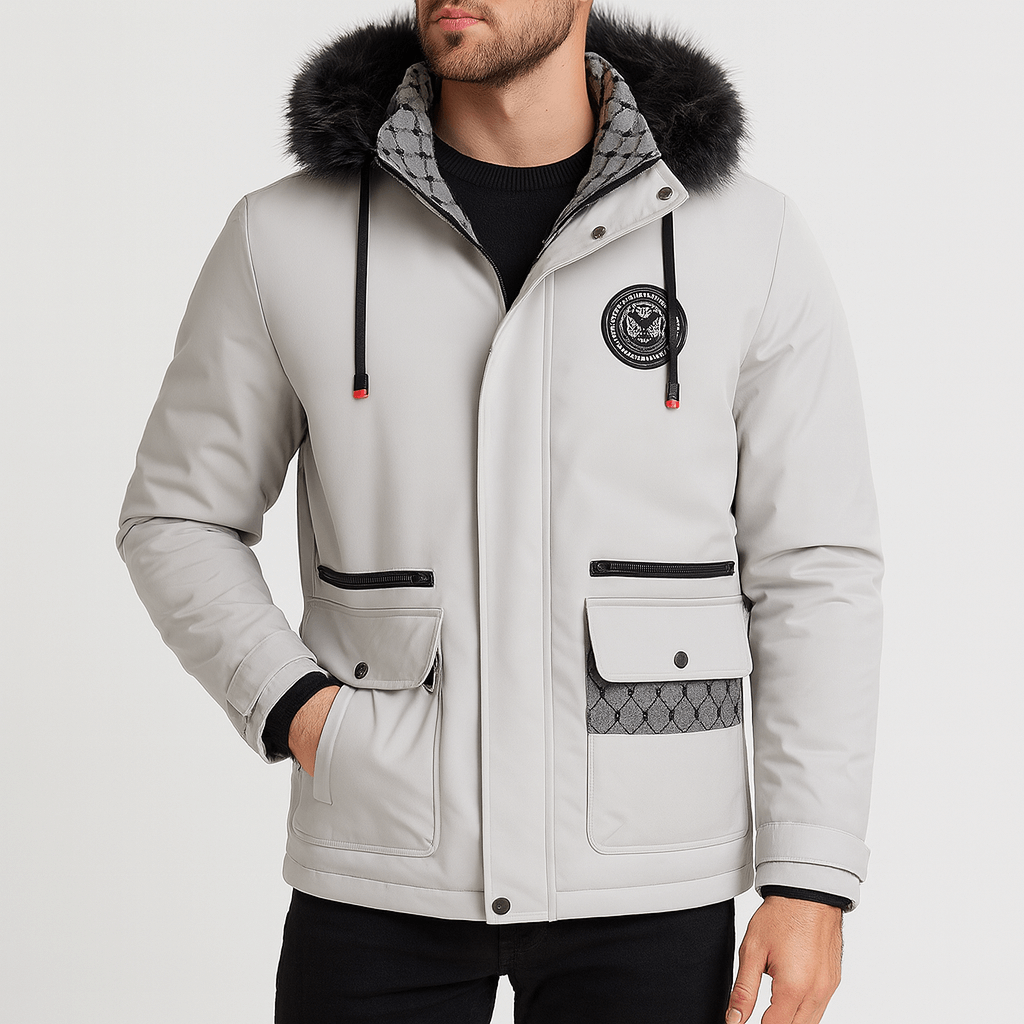 Stoneburry | Ocieplana kurtka zimowa z futrzanym kołnierzem 0