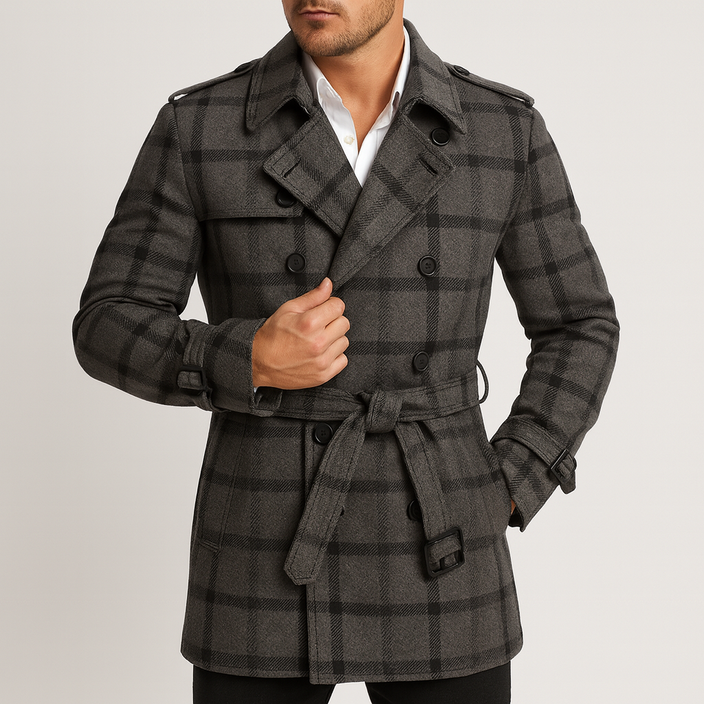 Stoneburry | Ocieplany trencz w kratę 0