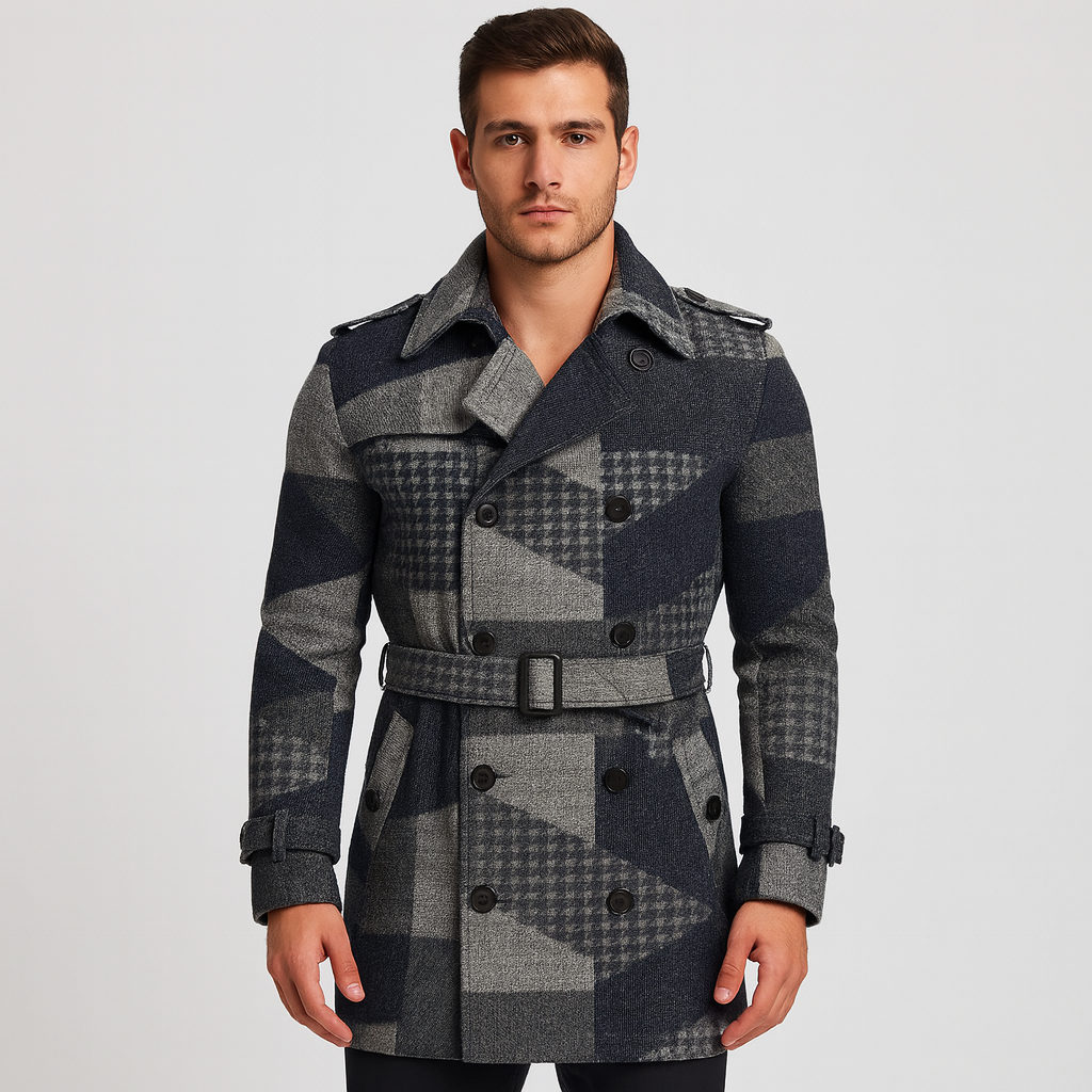 Stoneburry | Ocieplany trencz w kratę 1