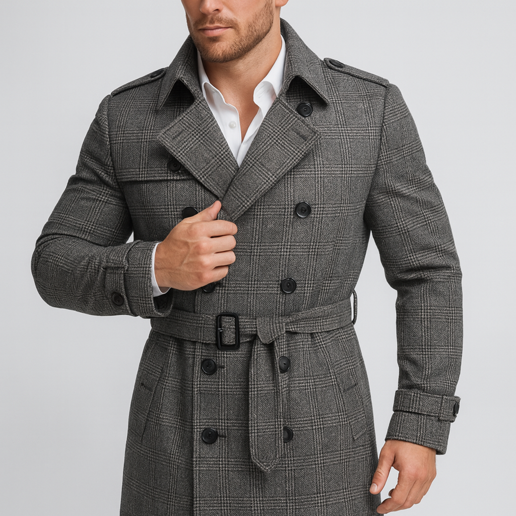 Stoneburry | Ocieplany trencz w kratę 2