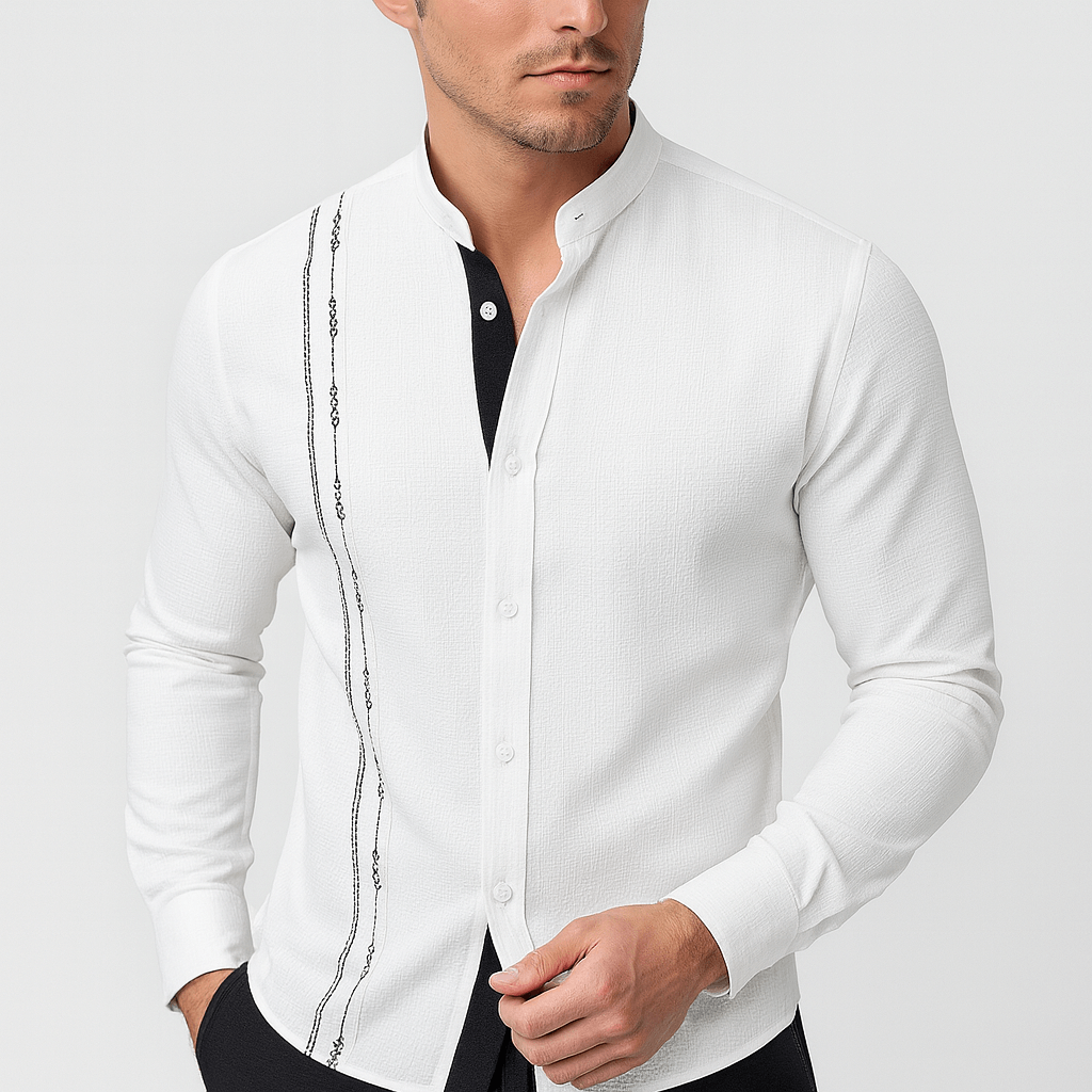 Stoneburry | Oddychająca dopasowana koszula z długim rękawem 1