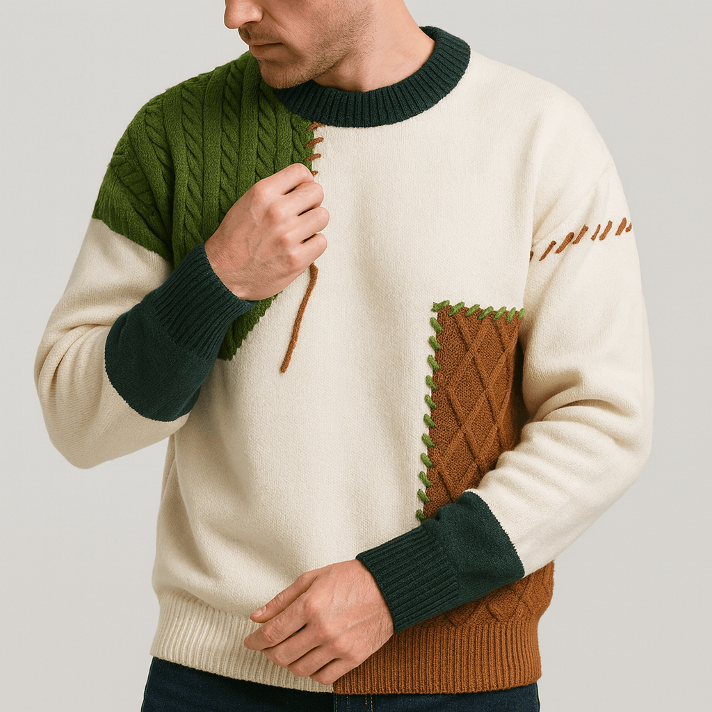 Stoneburry | Patchworkowy akrylowy sweter 1