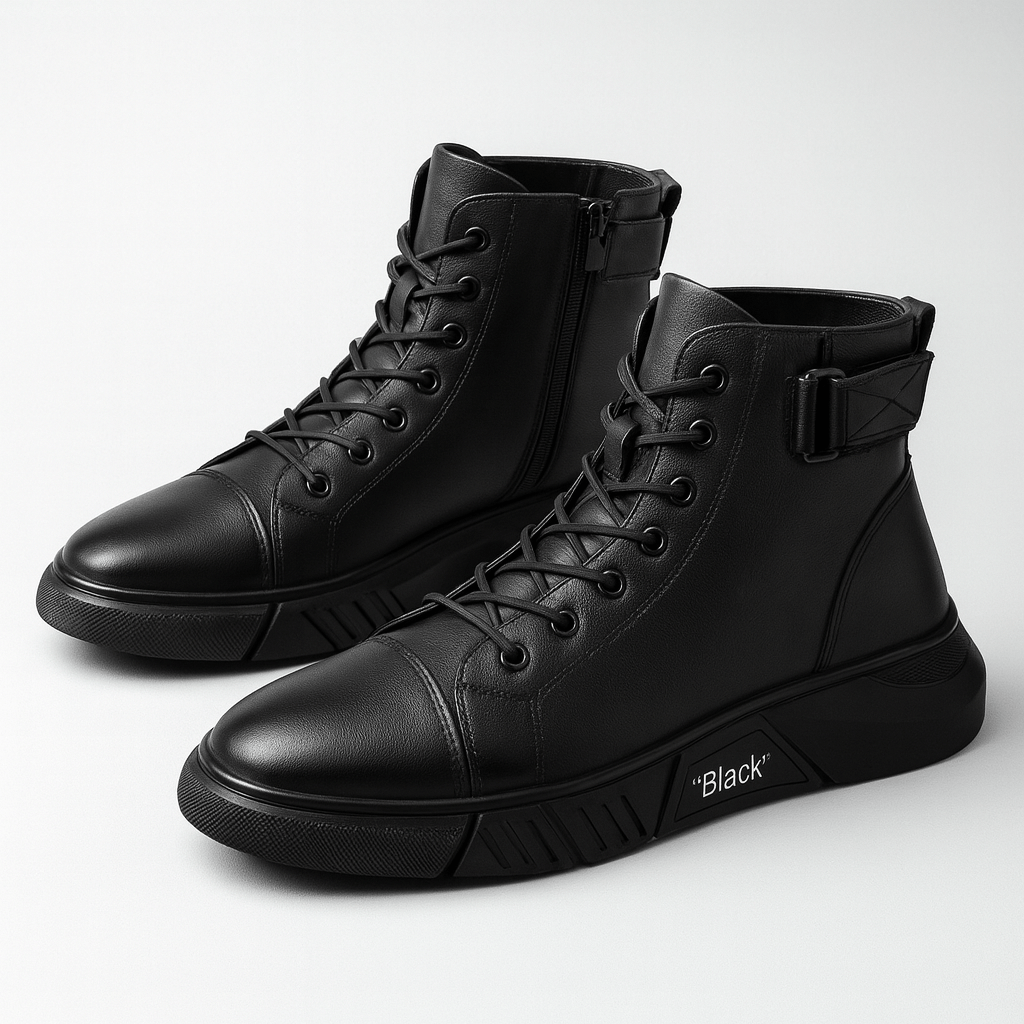 Stoneburry | Skórzane botki z wysoką przyczepnością 0