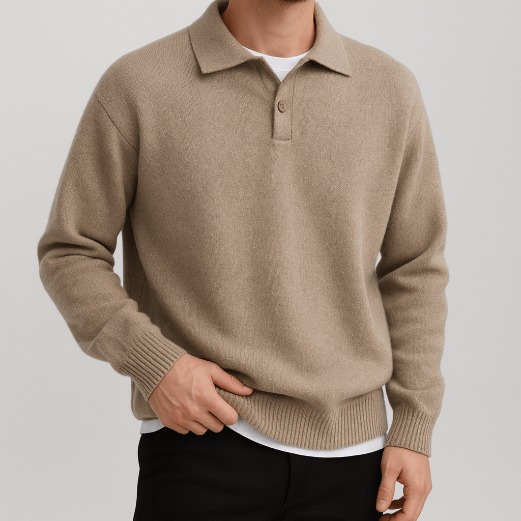 Stoneburry | Soft wool blend sweater with half zip 0