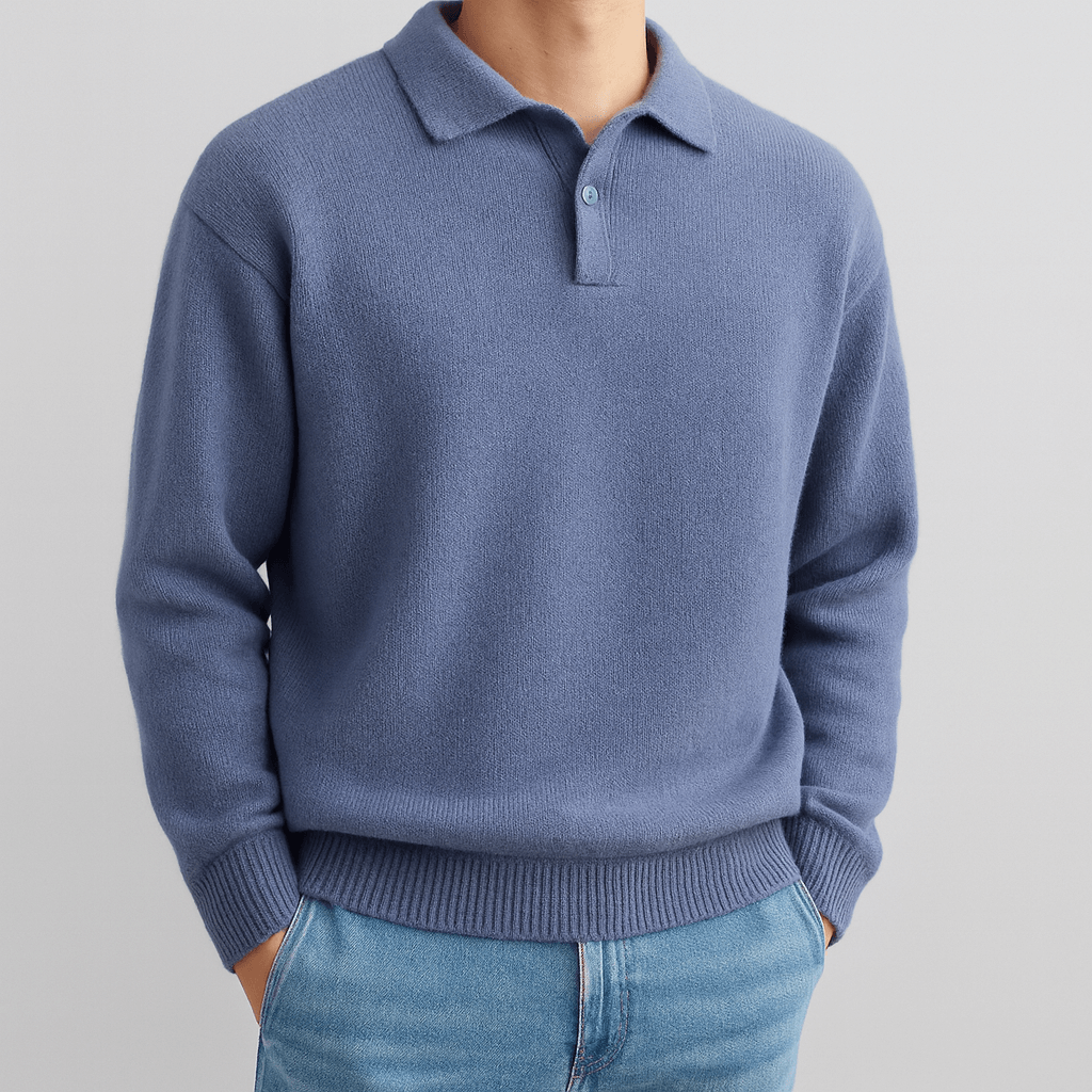 Stoneburry | Soft wool blend sweater with half zip 1