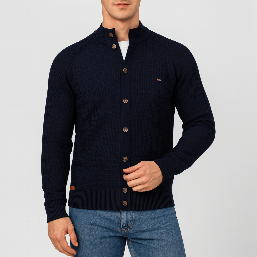 Stoneburry | Stylowy kardigan z kołnierzykiem i luźnym krojem 0