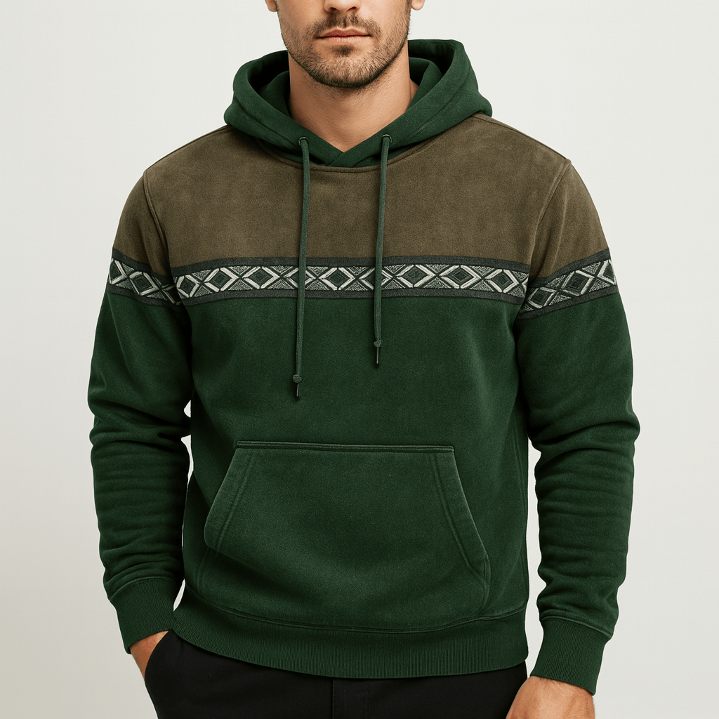 Stoneburry | Vintage inspired hoodie z wzorem na piersi i rękawach 3