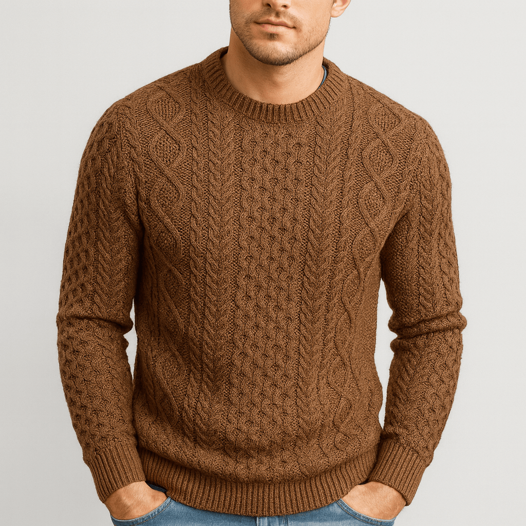 Stoneburry | Warkoczowy sweter pulowerowy z prążkowanym wykończeniem 1