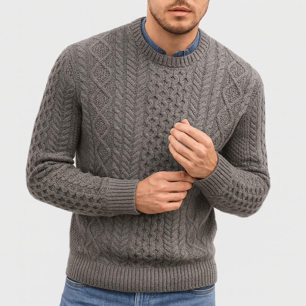 Stoneburry | Warkoczowy sweter pulowerowy z prążkowanym wykończeniem 2