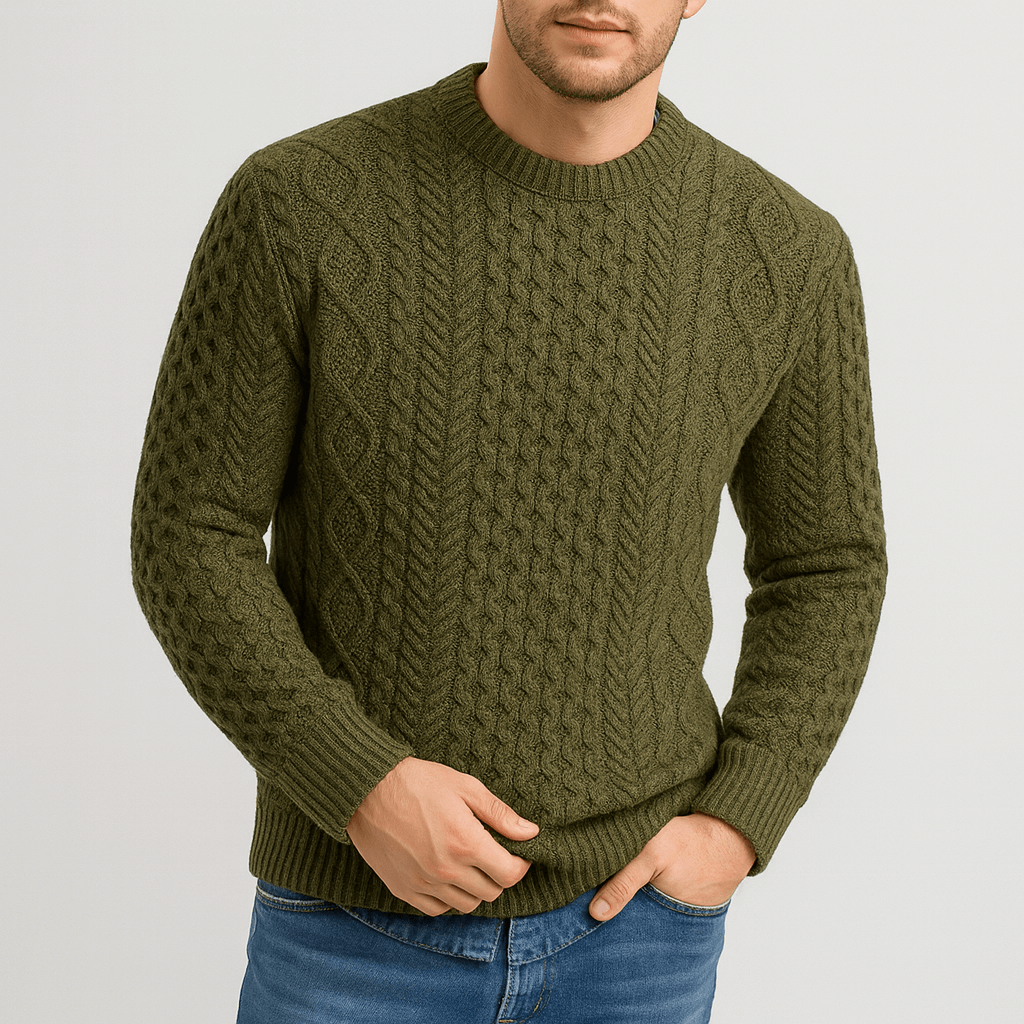 Stoneburry | Warkoczowy sweter pulowerowy z prążkowanym wykończeniem 3