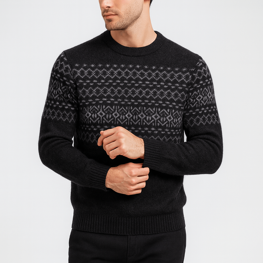 Stoneburry | Wzorzysty sweter z wełną 1