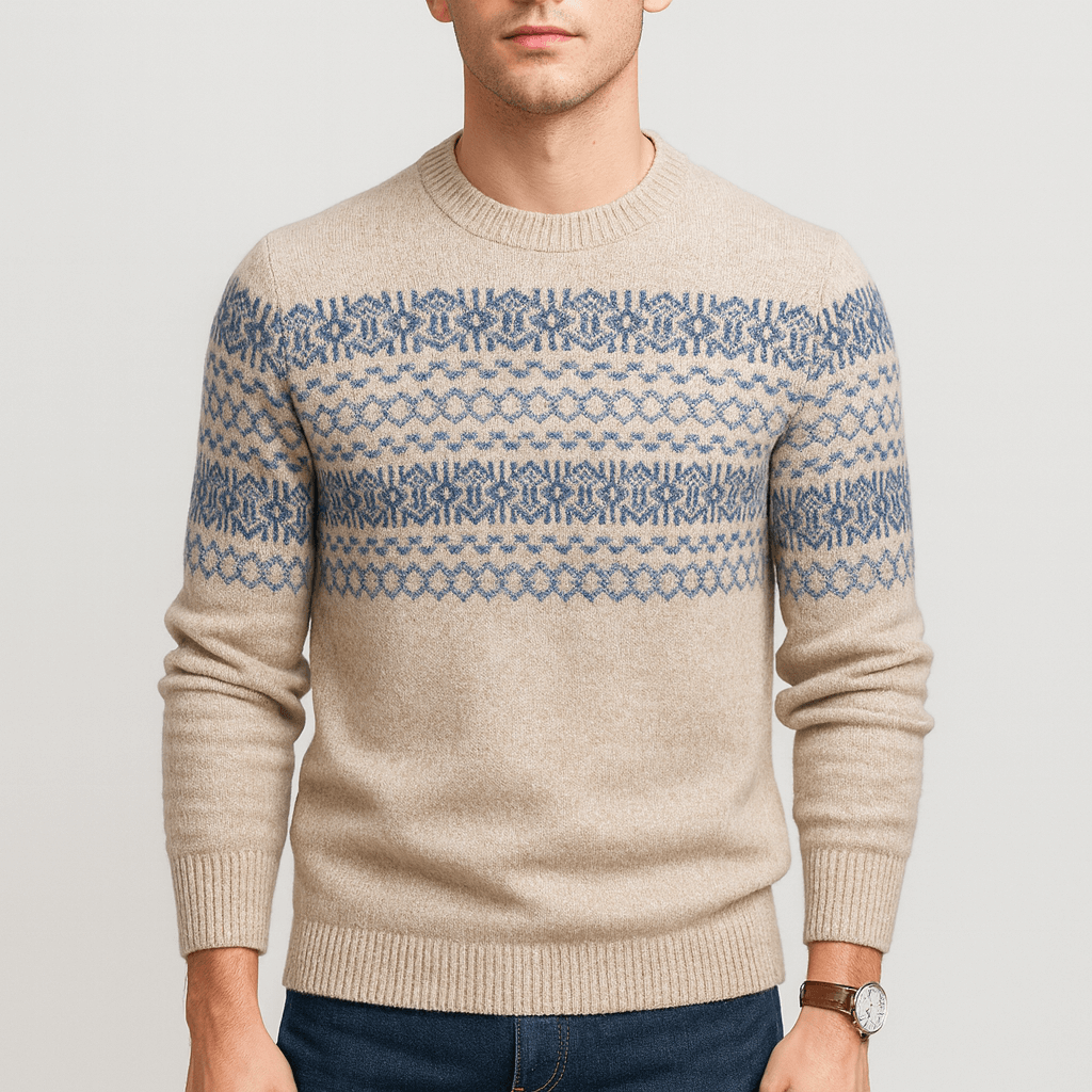 Stoneburry | Wzorzysty sweter z wełną 2